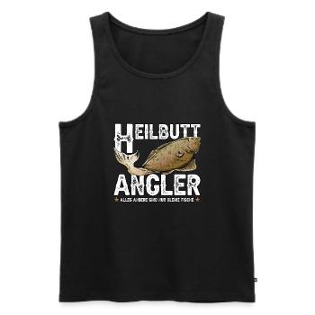 Heilbutt Angler - Männer Premium Bio Tank Top - Schwarz - Vorne - AI Model Male 178 light (178cm)