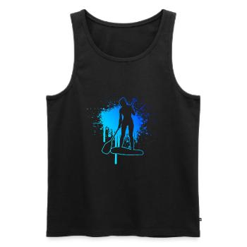 Standup Paddle Herren Standup Paddleboard - Männer Premium Bio Tank Top - Schwarz - Vorne - AI Model Male 178 light (178cm)