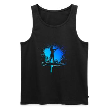 Standup Paddle Standup Paddling Stand up Paddling - Men's Premium Organic Tank Top - black - Front - AI Model Male 178 light (178cm)
