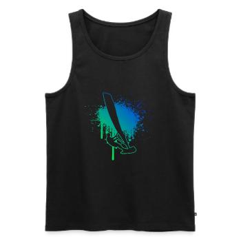Surfer Surfing Ladies Windsurfing Windsurfer - Men's Premium Organic Tank Top - black - Front - AI Model Male 178 light (178cm)