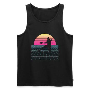 Handballer Damen Handball Handballspielen Handball - Männer Premium Bio Tank Top - Schwarz - Vorne - Michal (187cm)