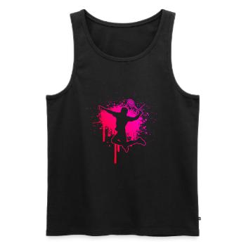 Women's Squash Badminton Player Badminton Men's Badminton - Men's Premium Organic Tank Top - black - Front - AI Model Male 178 light (178cm)