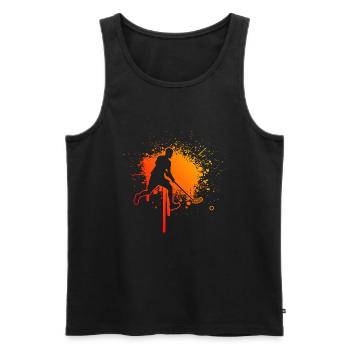 Unihockeyspielen Floorball Damen Unihockey - Männer Premium Bio Tank Top - Schwarz - Vorne - Michal (187cm)