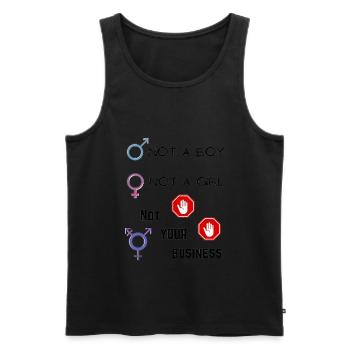Tee-shirt non binaire - Débardeur bio Premium Homme - noir - Devant - Michal (187cm)