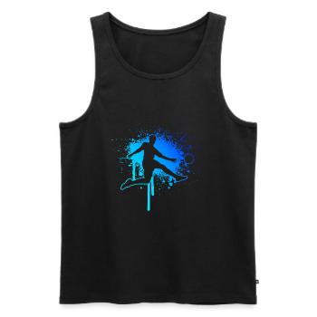 Fussball Fussballer Damen Fussballspieler Herren - Männer Premium Bio Tank Top - Schwarz - Vorne - Michal (187cm)