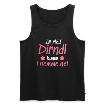 In Mei Dirndl Kumm I Nimma Nei | - Männer Premium Bio Tank Top - Schwarz - Vorne - Michal (187cm)