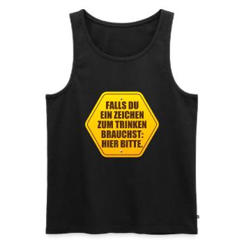 Zeichen Zum Trinken Saufshirt Mallorca Saufen Bier - Männer Premium Bio Tank Top - Schwarz - Vorne - Michal (187cm)