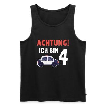 Kindergeburtstag Polizist 4 Jahre Kinder Polizei - Männer Premium Bio Tank Top - Schwarz - Vorne - Michal (187cm)