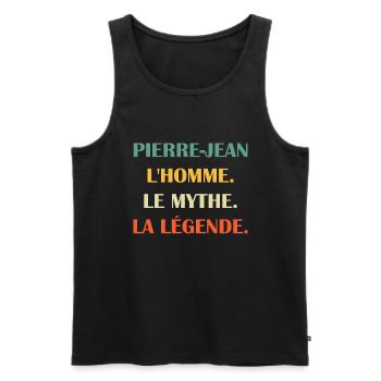 PIERRE JEAN - Débardeur bio Premium Homme - noir - Devant - Michal (187cm)