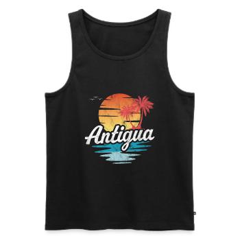 Antigua - Débardeur bio Premium Homme - noir - Devant - AI Model Male 178 light (178cm)