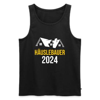 Bauherr 2024 Hausbau Neubau Baustelle Richtfest - Männer Premium Bio Tank Top - Schwarz - Vorne - AI Model Male 178 light (178cm)