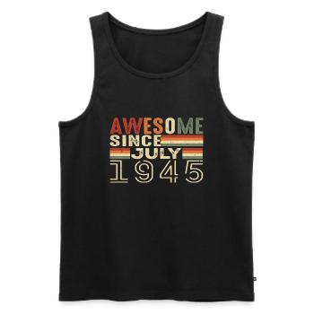 July 1945 Birthday Gift July 1945 Vintage - Men's Premium Organic Tank Top - black - Front - Michal (187cm)