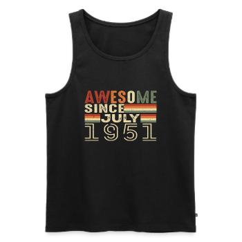 Juli 1951 Geburtstagsgeschenk Juli 1951 Jahrgang - Männer Premium Bio Tank Top - Schwarz - Vorne - Michal (187cm)