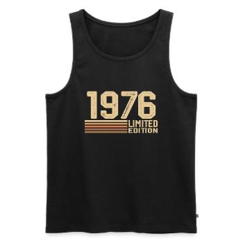 Né en 1976 anniversaire - Cadeau 1976 Vintage 1976 - Débardeur bio Premium Homme - noir - Devant - Michal (187cm)