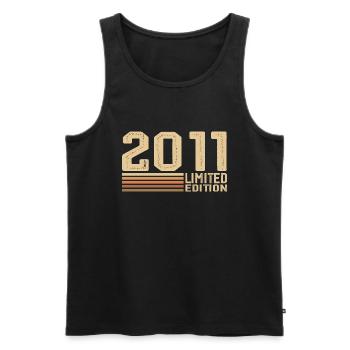 Born in 2011 Birthday - 2011 Vintage 2011 Gift - Men's Premium Organic Tank Top - black - Front - AI Model Male 178 light (178cm)