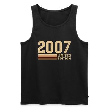 Born in 2007 Birthday - 2007 Vintage 2007 Gift - Men's Premium Organic Tank Top - black - Front - Michal (187cm)