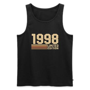Né en 1998 anniversaire - Cadeau 1998 Vintage 1998 - Débardeur bio Premium Homme - noir - Devant - Michal (187cm)
