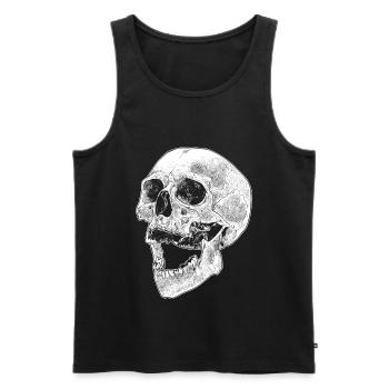 Skull skull bones Gothic - Men's Premium Organic Tank Top - black - Front - AI Model Male 178 light (178cm)