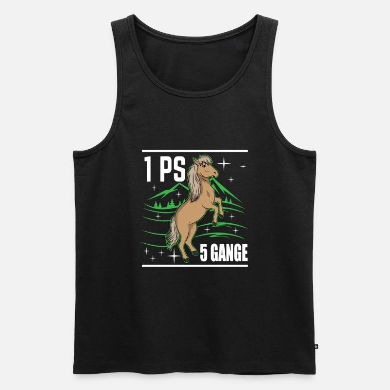 Islandpferd - Männer Premium Bio Tank Top - Schwarz