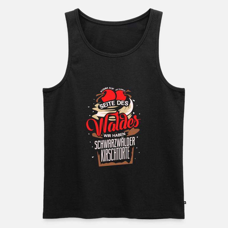 SCHWARZWALD Kirschtorte - Männer Premium Bio Tank Top - Schwarz