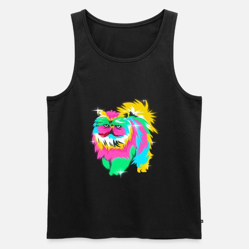 Perser Katze - Männer Premium Bio Tank Top - Schwarz