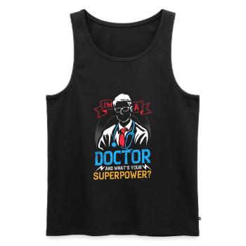 Docteur Docteur - Débardeur bio Premium Homme - noir - Devant - Michal (187cm)
