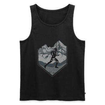 Running Jogging Running - Débardeur bio Premium Homme - noir - Devant - Michal (187cm)