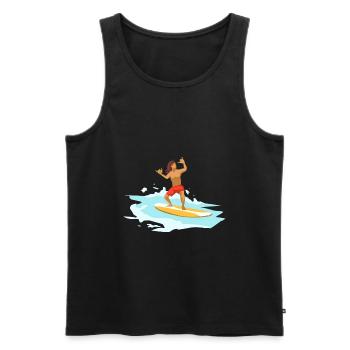 Surfen Surfing - Männer Premium Bio Tank Top - Schwarz - Vorne - AI Model Male 178 light (178cm)