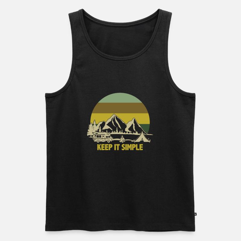 Camper Van Caravan - Männer Premium Bio Tank Top - Schwarz