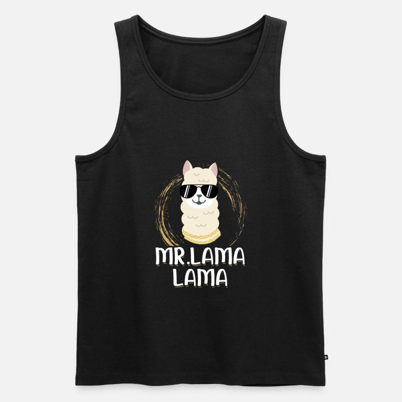 Llama - Männer Premium Bio Tank Top - Schwarz