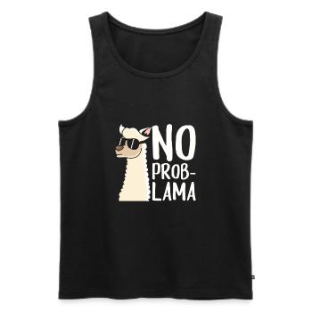 Lama - Débardeur bio Premium Homme - noir - Devant - AI Model Male 178 light (178cm)