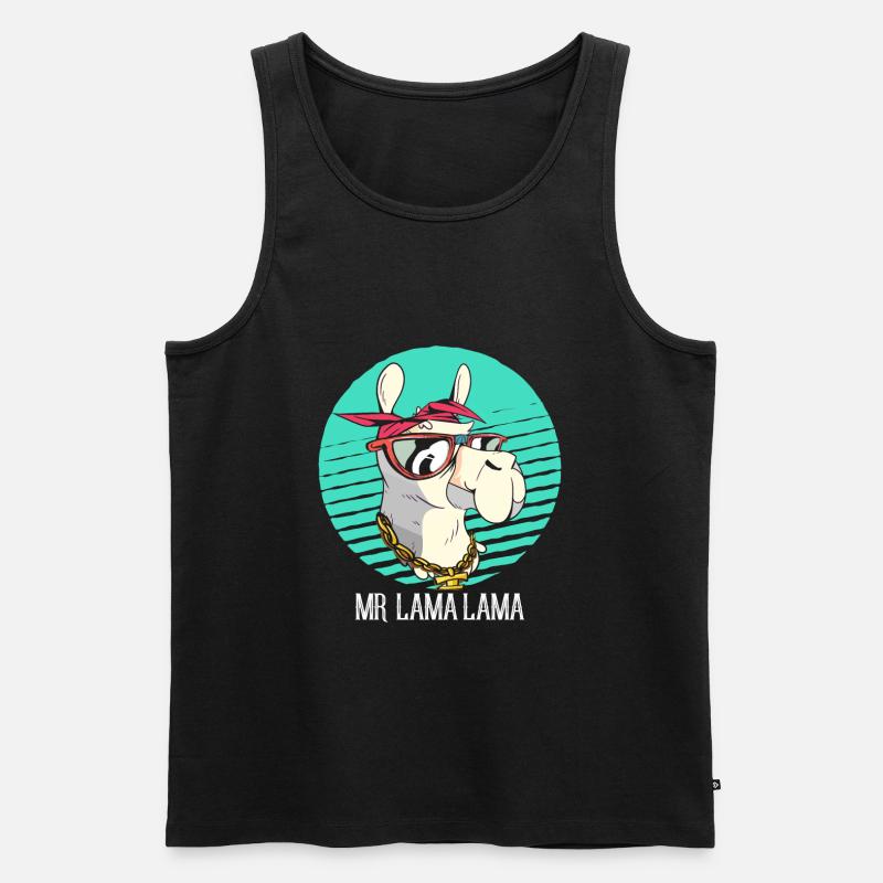 Llama - Männer Premium Bio Tank Top - Schwarz
