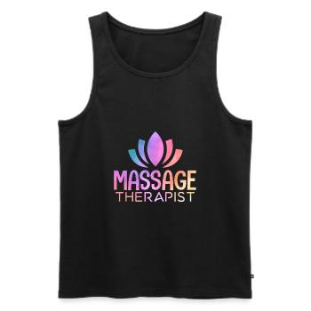 Massage Therapist - Débardeur bio Premium Homme - noir - Devant - AI Model Male 178 light (178cm)