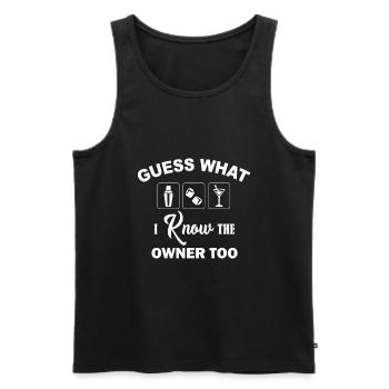 Bartender Funny tee - Débardeur bio Premium Homme - noir - Devant - AI Model Male 178 light (178cm)