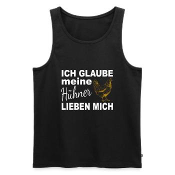 Huhn Bauernhof Geschenkidee - Männer Premium Bio Tank Top - Schwarz - Vorne - Michal (187cm)