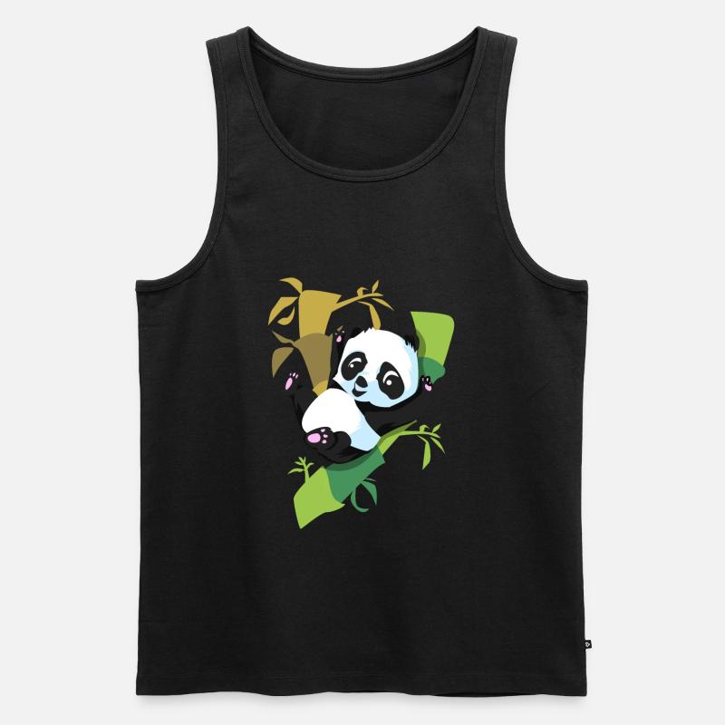 Panda - Männer Premium Bio Tank Top - Schwarz