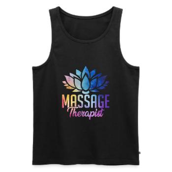 Massage Therapist - Débardeur bio Premium Homme - noir - Devant - AI Model Male 178 light (178cm)