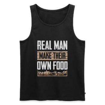 Real men make their own food Farmer Chicken - Men's Premium Organic Tank Top - black - Front - AI Model Male 178 light (178cm)