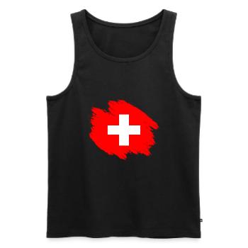 Schweiz T-shirt Geschenkidee - Männer Premium Bio Tank Top - Schwarz - Vorne - AI Model Male 178 light (178cm)