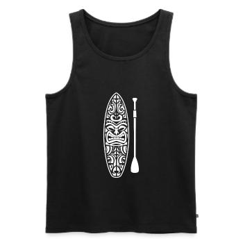 SUP Stand up paddle board - Débardeur bio Premium Homme - noir - Devant - AI Model Male 178 light (178cm)