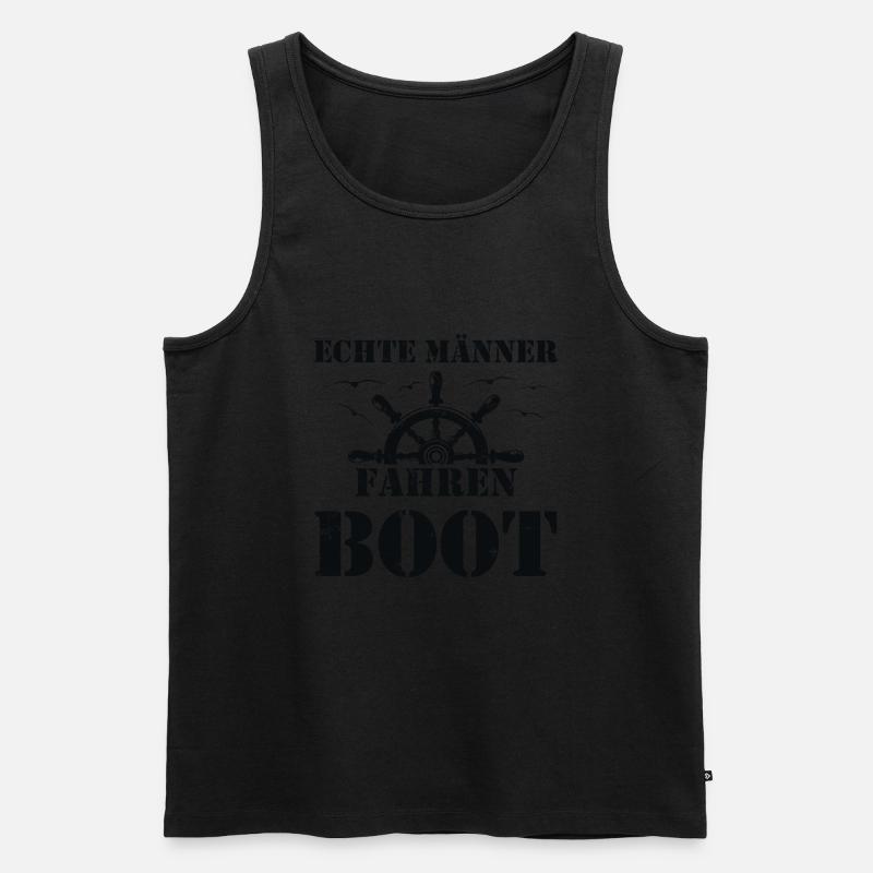 Echte Männer fahren Boot - Männer Premium Bio Tank Top - Schwarz