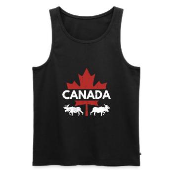 Canada pride Useh flag rocky mountains - Männer Premium Bio Tank Top - Schwarz - Vorne - Michal (187cm)