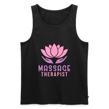 MASSAGE THERAPIST Massage therapist - Männer Premium Bio Tank Top - Schwarz - Vorne - Michal (187cm)