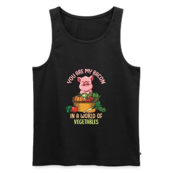 Tu es mon cadeau de jour de bacon drôle de bacon - Débardeur bio Premium Homme - noir - Devant - Michal (187cm)