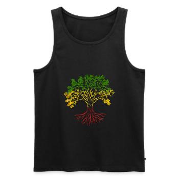 Tree Roots Rasta Lion Reggae good vibes - Männer Premium Bio Tank Top - Schwarz - Vorne - AI Model Male 178 light (178cm)