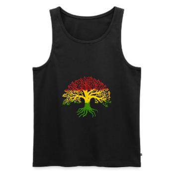 Tree Roots Rasta Lion Reggae good vibes - Männer Premium Bio Tank Top - Schwarz - Vorne - AI Model Male 178 light (178cm)