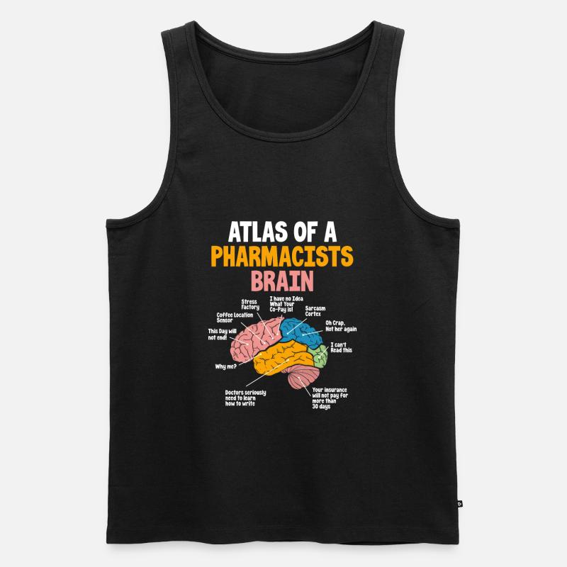 Pharmacists brain Pharmacy Technician Stud - Männer Premium Bio Tank Top - Schwarz