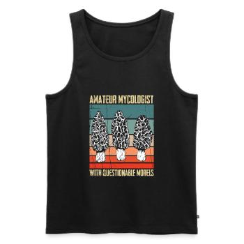 Amateur mycologist with questionable morels Morel - Men's Premium Organic Tank Top - black - Front - AI Model Male 178 light (178cm)