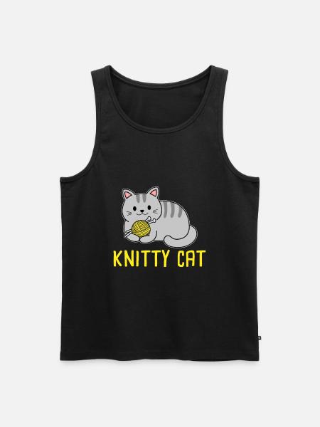 Knitty cat Knitting - Men's Premium Organic Tank Top - black
