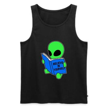 Believe In Yourself Alien Ufo - Débardeur bio Premium Homme - noir - Devant - AI Model Male 178 light (178cm)